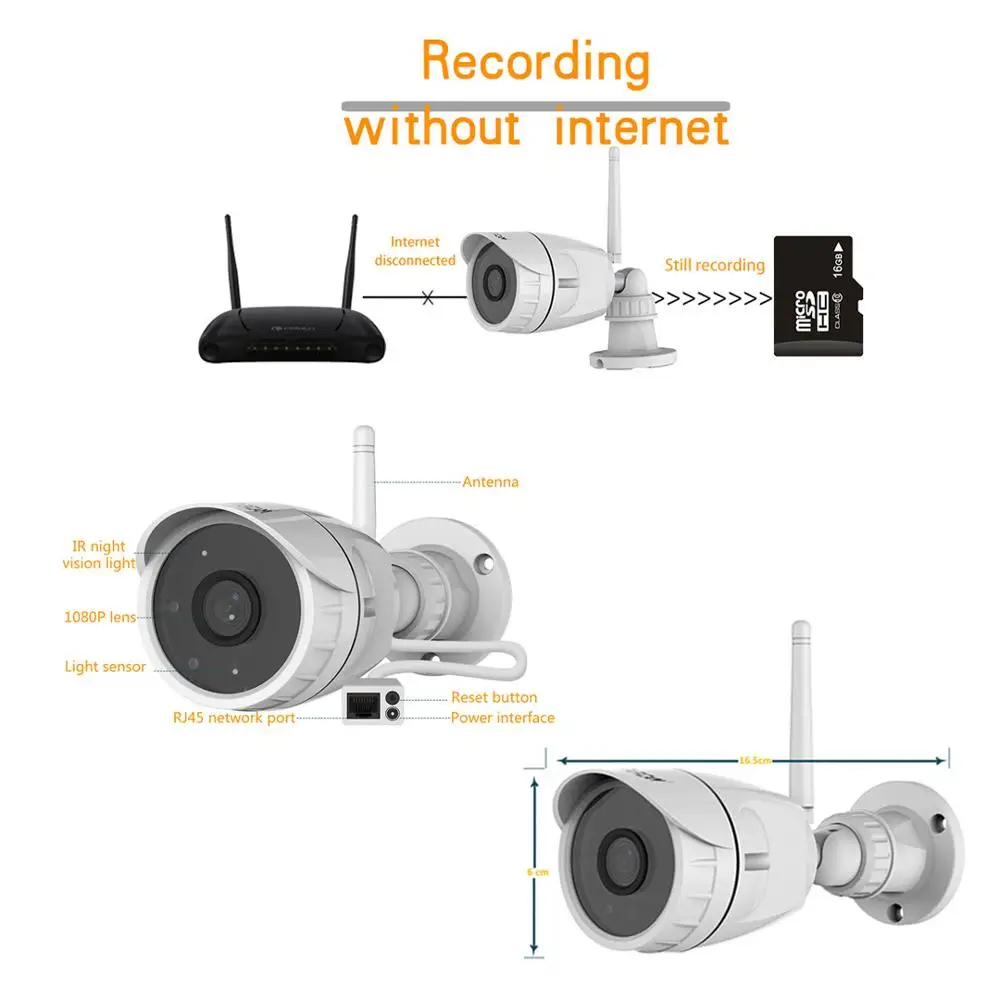 Vstarcam 1080P 2-мегапиксельная уличная Водонепроницаемая ip-камера, беспроводная Wifi цилиндрическая камера, ИК-камера ночного видения, камера видеонаблюдения, камера безопасности