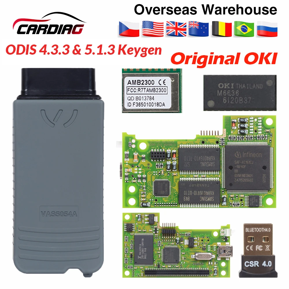 

Brazil Warehouse VAS5054 ODIS V5.1.3 keygen Full Chip Original OKI Auto OBD2 Diagnostic Scanner VAS5054A VAS 5054A code reader