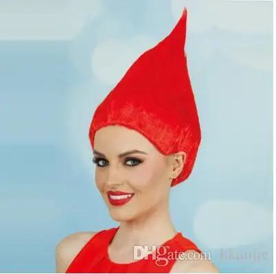 Trolls Wig for Kids Adults Pink Green Purple Orange Costume Cosplay Party Supplies 8 Colors In Stock Wholesale | Дом и сад