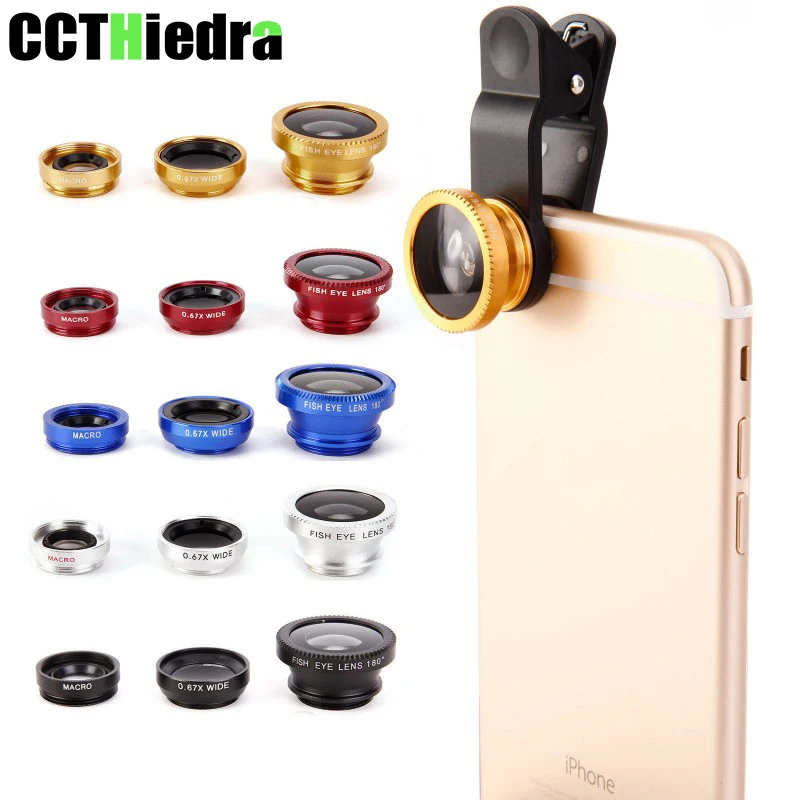Koop Voor iPhone 6 6 s 7 s Plus 3 in1 Groothoek Macro Fisheye Lens Kit Met Clip Smartphone Mobiele telefoon lenzen Fish Eye Camera Lentes