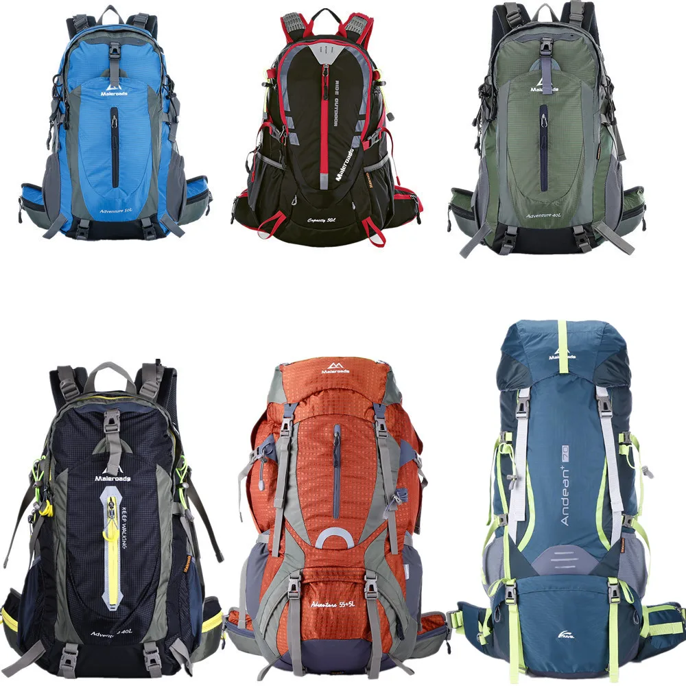 

Maleroads 30L 40L 50L 60L 70L Waterproof Outdoor Backpack Nylon Hiking Camping Backpack For Travel Bike Rucksack Sports Bag