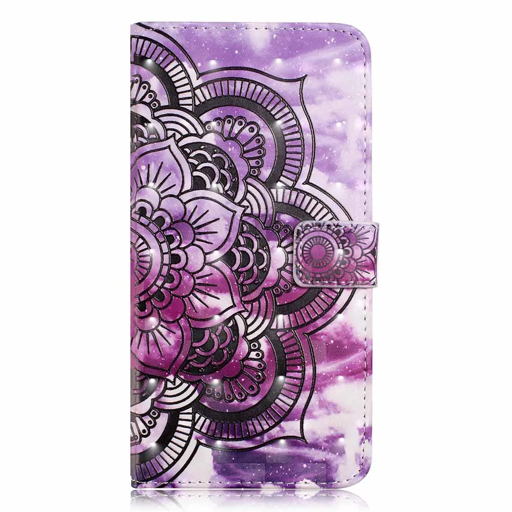 Задняя крышка с отделением для карт для samsung Galaxy S10 E S9 S8 Plus S6 S7 Edge J4 J6 A6 A9, кожаный чехол-книжка, чехлы для телефонов - Цвет: Purple Flower