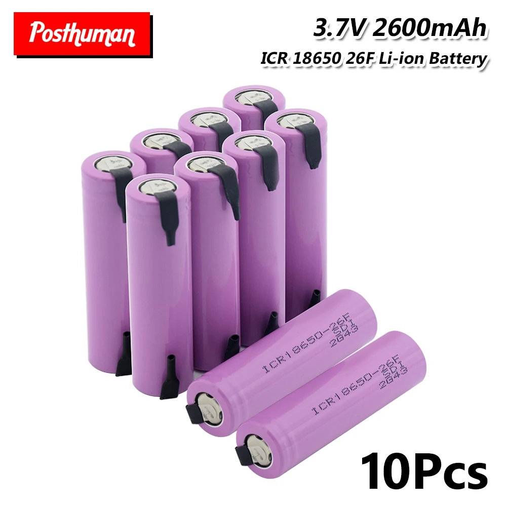 

POSTHUMAN 100% original 18650 Genuine ICR18650-26F 3.7V 2600mAh Rechargeable Battery High Drain 20A For electronic cigarette