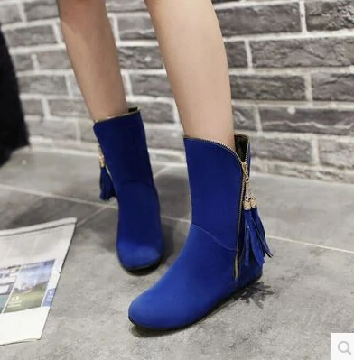 navy blue heel boots