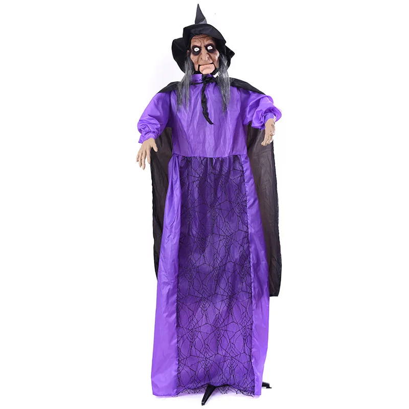 

Halloween Witch Big Size Standing Toys Horror Sound Glowing Eays for Halloween Party Prank Haunted House Welcome Voice Props