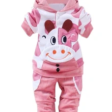 ARLONEET/Одежда для новорожденных мальчиков и девочек Теплая Бархатная одежда с рисунком коровы комплект из 2 предметов с капюшоном; осенне-зимняя одежда;