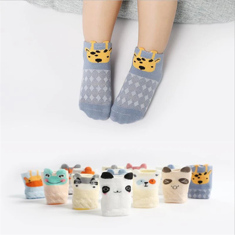 

5Pairs/Set Children's Socks Summer Cotton Baby Girls Socks For Toddler Cartoon Seamless Socks For Boys Children Baby Socks Mesh