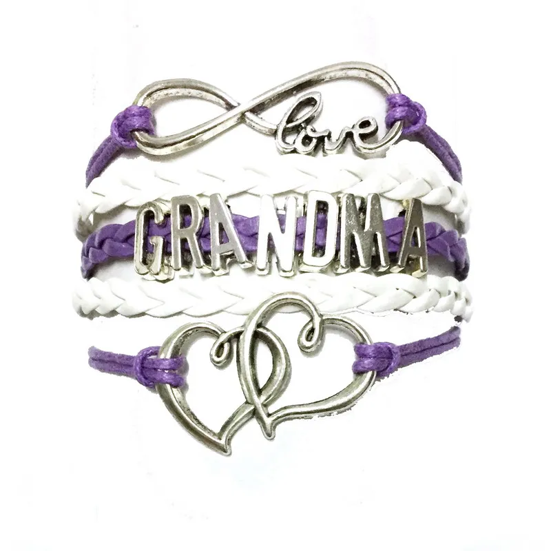Дропшиппинг браслет Infinity со словами &quotLove Grandma&quot-подарок для бабушки Double Hert Charm |