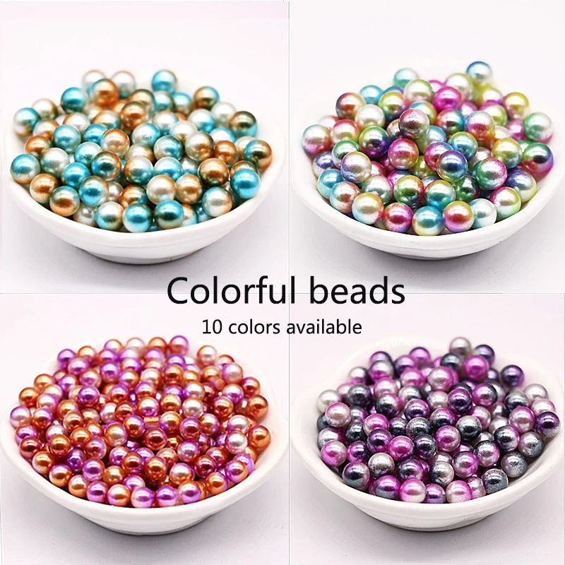 4 6 8 10mm Mix Colorful Abs Imitation Pearl Acrylic Beads Diy Accessories For Jewelry Making No Hole Round Beads Wholesale Beads Aliexpress