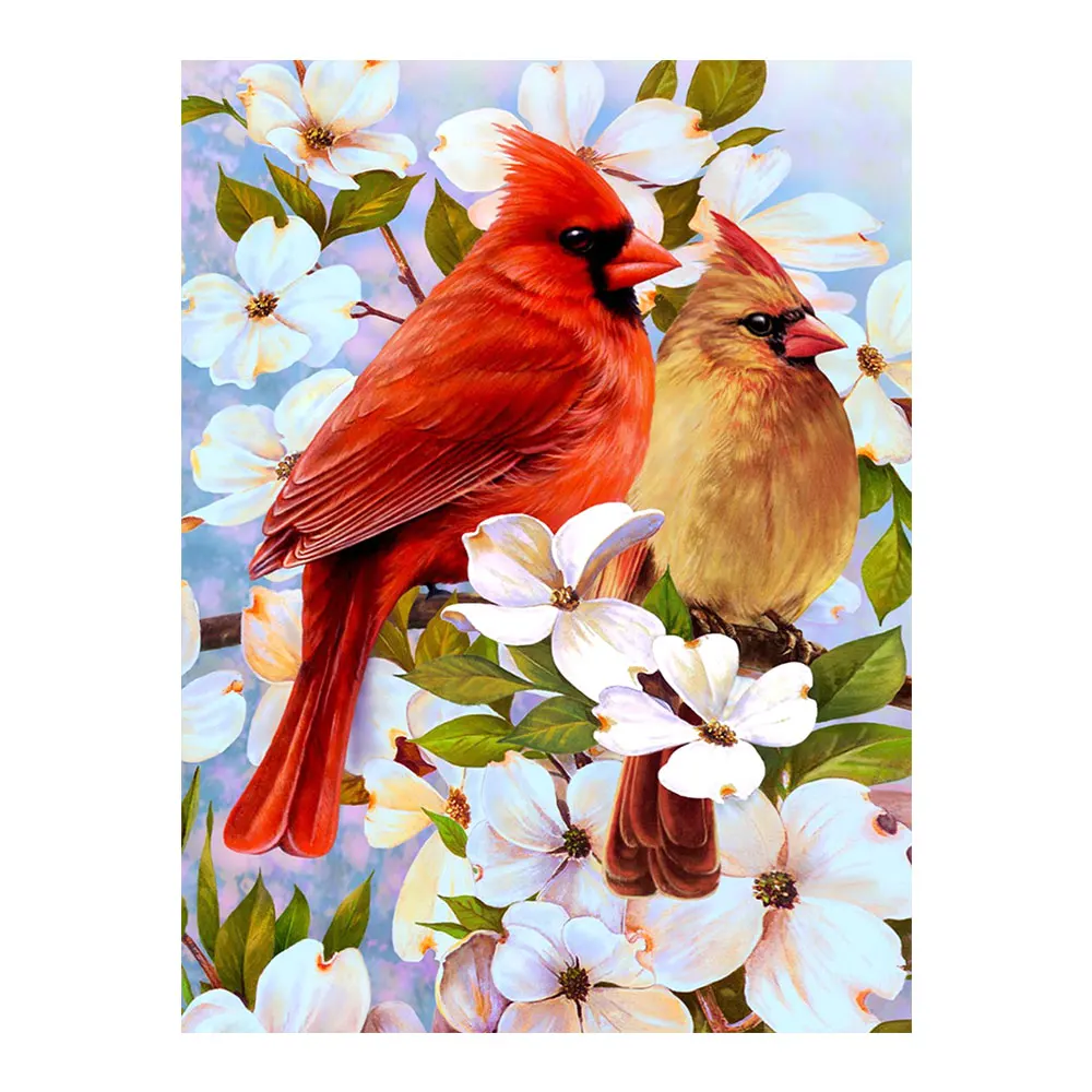 

Cardinals bird Diamond Painting Full Round animal New DIY Sticking Drill Cross Embroidery 5D floral simple Home Decoration