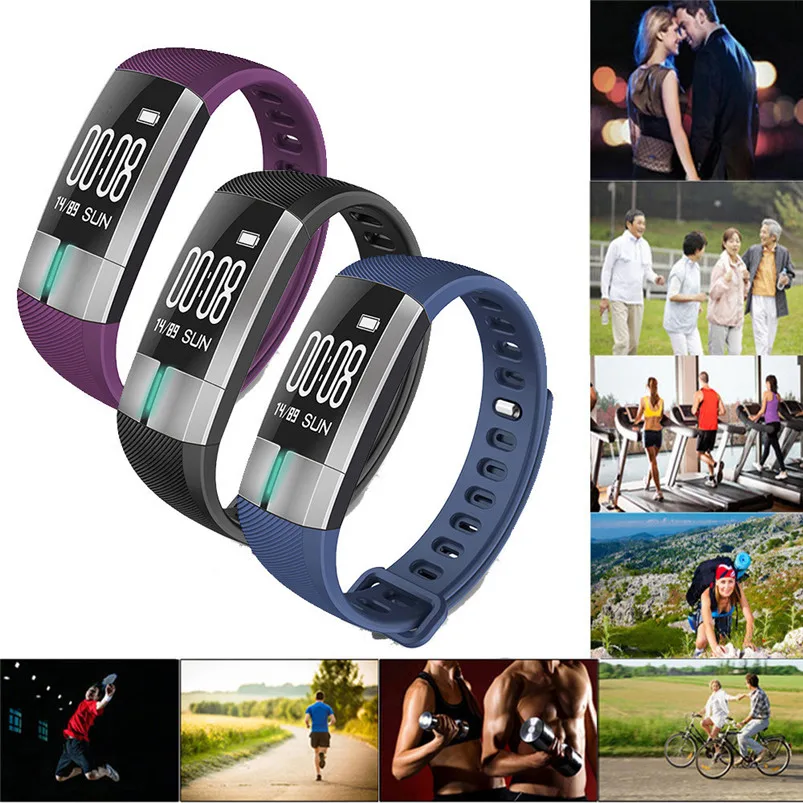 

G20 Bluetooth Smart Watch Blood Pressure ECG Date Heart Rate Monitor Wristband NOA28