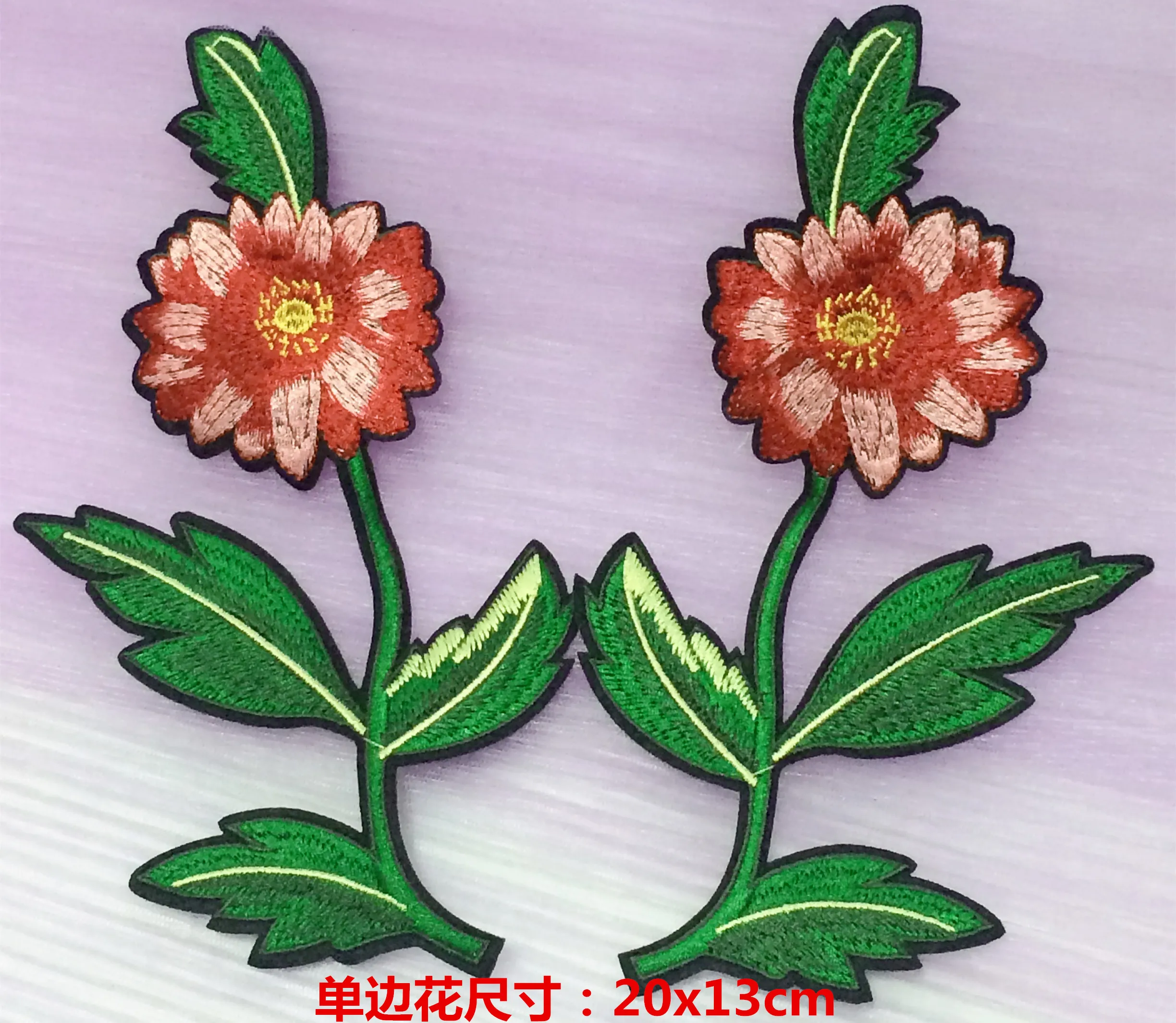 flower20*13cm applique patches vintage embroidered badge fabric patch