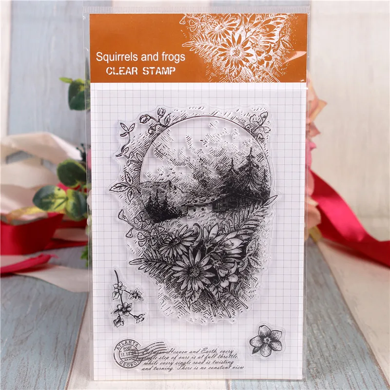 

Rubber Silicone Clear Stamps for Scrapbooking Tampons Transparents Seal Background Stamp Card Making Diy Flower House Stempel