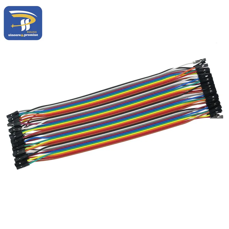 40 шт в ряд Dupont кабель 20 см 2 54 мм 1pin 1p Женский Соединительный провод для Arduino