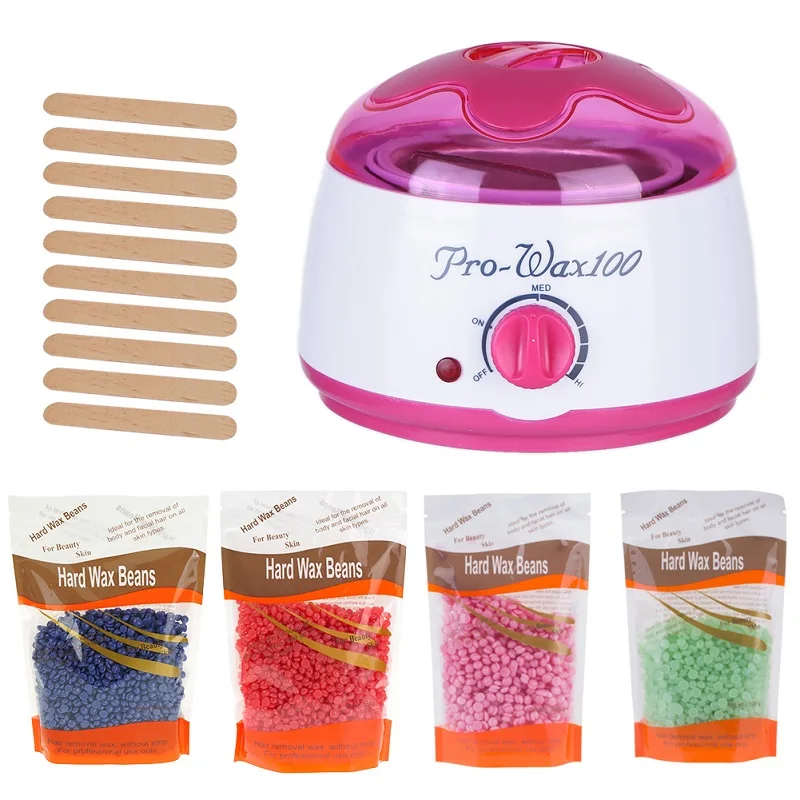 500/200CC Professional Warmer Wax Heater Hair Removal Tool Mini SPA Hand Epilator Feet Paraffin Wax with Beans Sticks - Цвет: 500CC 100g Beans