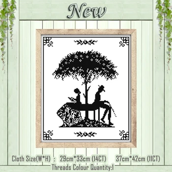 

Black and white characte decor painting Counted printed on canvas DMC 14CT 11CT DMC Cross Stitch Needlework kits Embroidery Sets