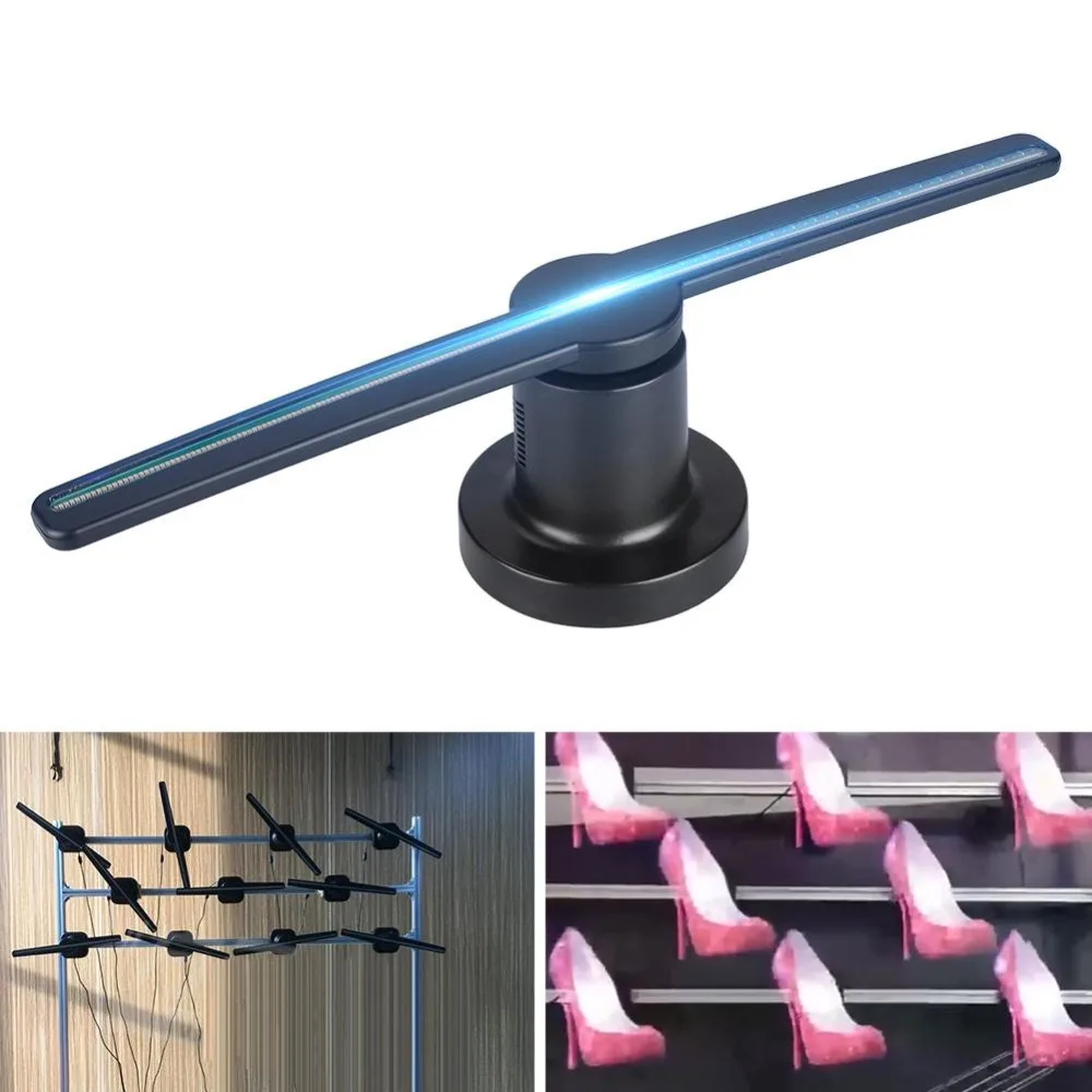 3D Holographic Projector Hologram Player LED Display Fan Advertising Remote Control Control with 16GB Memory Card