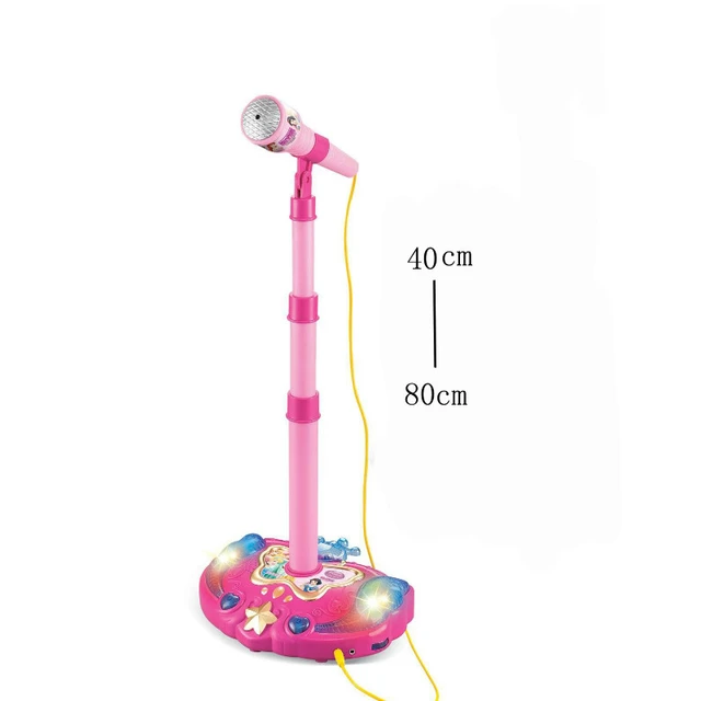 Micrófono eco para niños, micrófono de Karaoke USB ajustable, micrófono de pie, música, juguete, canción con efecto de luz para niña, de cumpleaños - AliExpress