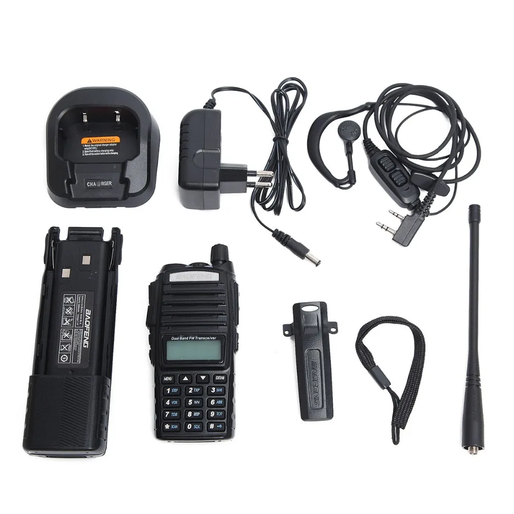 Baofeng UV-82 плюс 8 Вт иди и болтай Walkie Talkie 8 Вт мощный Дальний 10 kmDual Band 3800 мАч коннектор питания постоянного тока для охоты двухстороннее радио