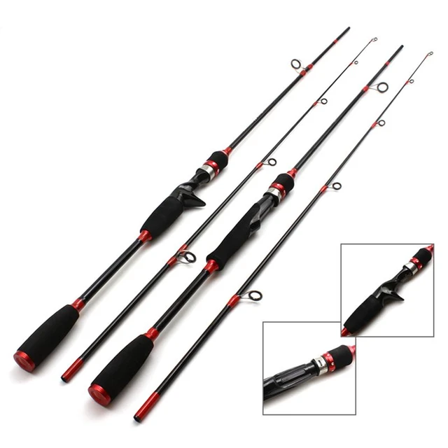 2019 New Carbon Spinning Casting Lure Fishing Rod 1.8m 2 Segments