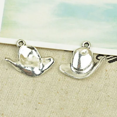 

100pcs/lot A0170 antique silver hat shape alloy charm pendant fit jewelry making 23x18mm Wholesale
