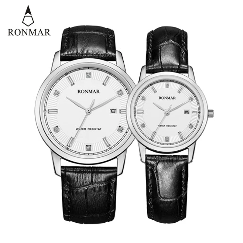 Couple Watch Women Men Leather Strap Fashion Clock Lovers Quartz Watch Man and Lady Luxury with 3