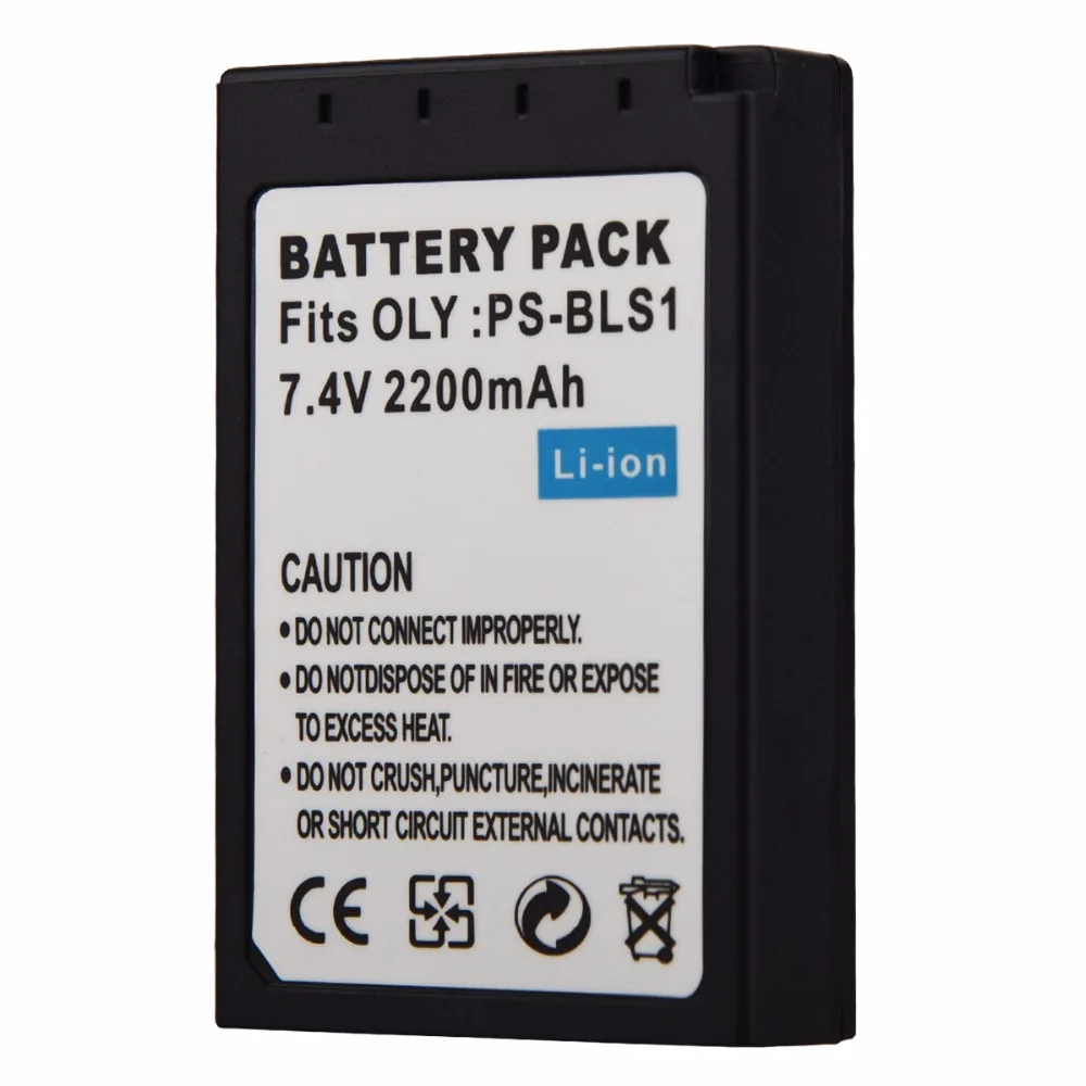 

1PCS 2200mAh PS-BLS1 PS BLS1 Camera Rechargeable Li-ion Battery For OLY. EP2 EPL1 EPL2 EP1 EP2 Replacement Digital Batteria