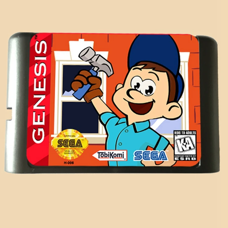 Fix-It Felix US Sticker Game Cartridge Terbaru 16 Bit Game Card untuk Sega Mega Drive / Genesis System