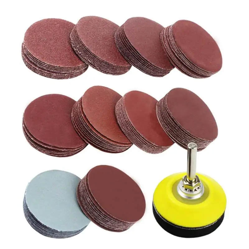 2 inch 100PCS Sanding Discs Pad Kit for Drill Grinder Rotary Tools with Backer Plate 1/4inch Shank Includes 80-3000 Grit Sandp