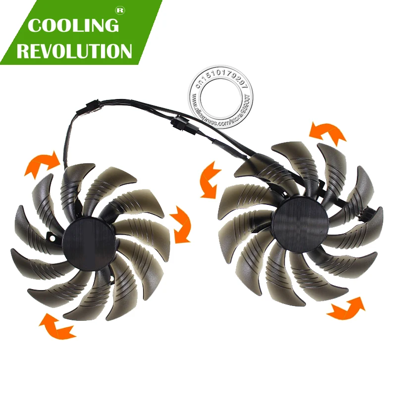 

88MM PLD09210S12HH T129215SU Video Card Fan Cooler for GIGABYTE GTX 1050 1060 1070 Ti GV-RX570 580 AORUS RX 470 480 R9 380X Fan