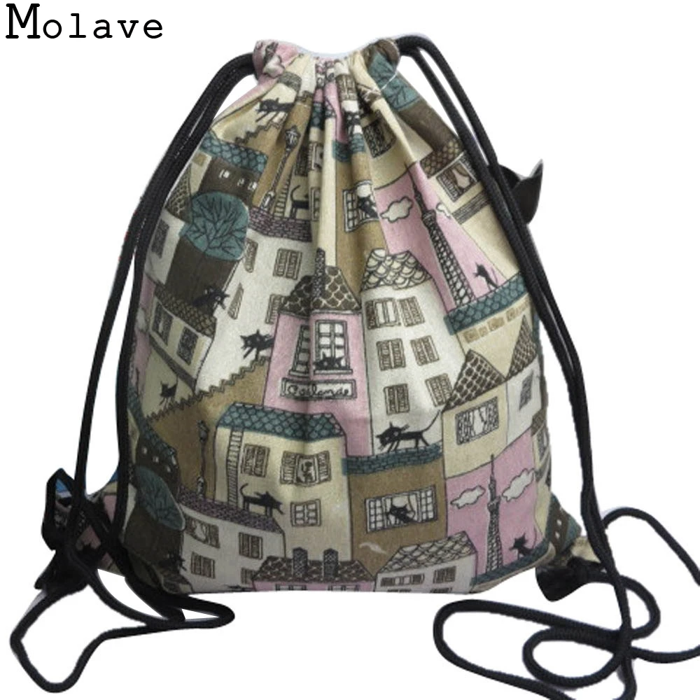 

2017 New Simple Fashion Style Unisex Retro Printing Canvas Backpacks Shopping Backpack Travel Bag Beach Casual La Mochila Feb13