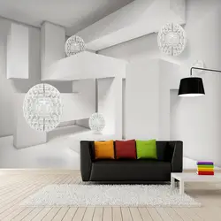 3D стереоскопического абстрактное пространство круг мяч фоне стены украшение Фреска Бумага Гостиная ТВ фон пользовательских фото