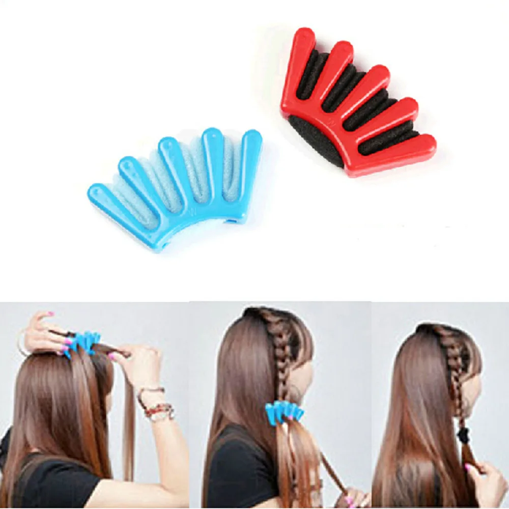 

Furling DIY 2 Colors Lady French Hair Braiding Tool Holder Clip Braid Roller Hair Twist Styling Bun Maker Hair Band Accessories