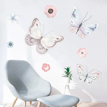 

New 5D wall stickers Color butterfly PVC removable waterproof DIY stickers TV backdrop decorative painting creative wallpaper