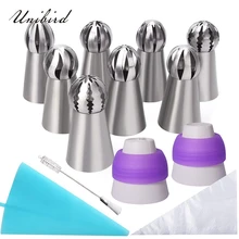 Unibird 23 шт./компл. факел из нержавеющей стали цветок глазурь трубопровод насадки с Кондитерские мешки конвертировать Россия сферические торт крем советы
