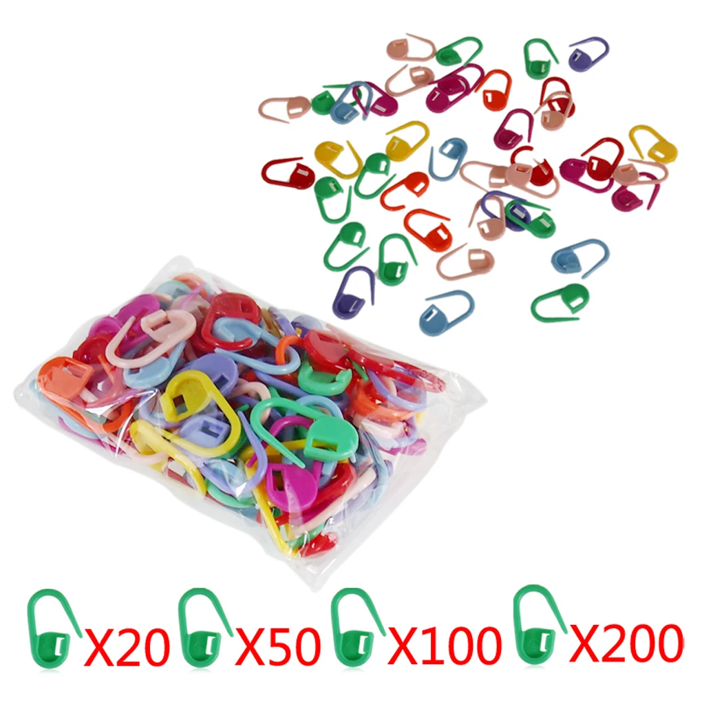 

20pcs/50pcs/100pcs/200pcs DIY Knitting Crochet Locking Stitch Needle Clip Markers Holder Random Colors
