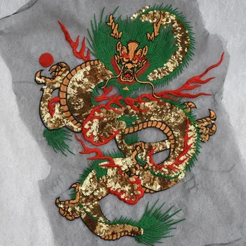 

Paillette Embroidery Dragon Sequins Patches For Clothing Sew On Sticker Patches Sewing Accessories Clothes Jeans Decoration