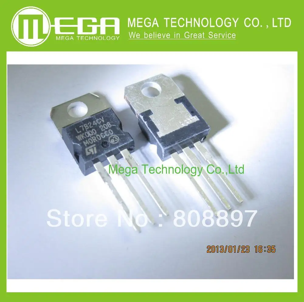 25 PCS L7824CV TO-220 L7824 LM7824 7824 Positive-Voltage Regulators