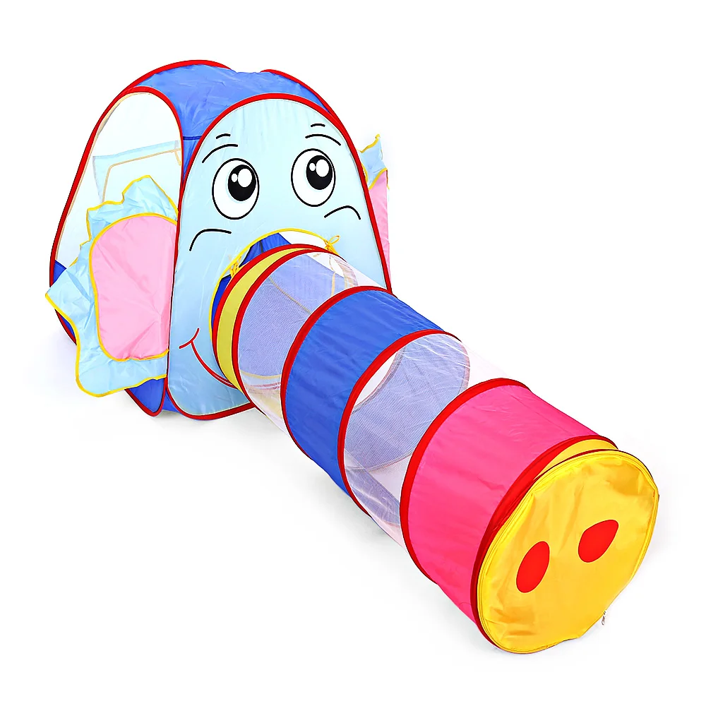 

Portable Folding Outdoor Indoor Cartoon Elephant Tent Soft Material And High Density Structured Bottom Prevent Your Kid