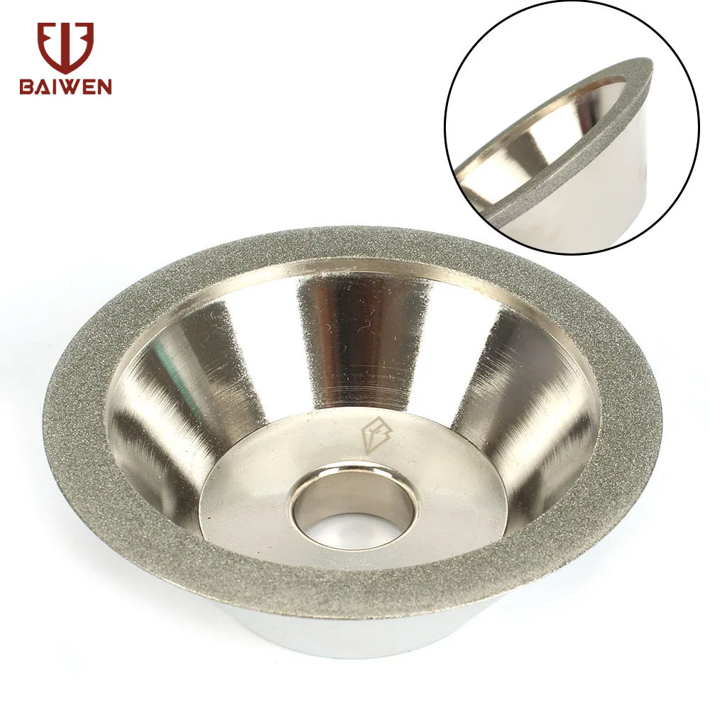 

100mm/125mm Diamond Grinding Wheel Cup Grinder Cutter Grinding Disc For Tungsten Steel Milling Cutter Tool Sharpener Tool