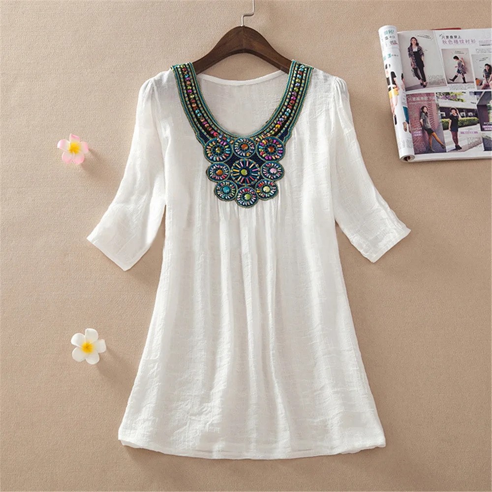 Autumn Women Blouse Plus Size 3XL Woman Clothing Autumn Brand Embroidery Blouse Shirt Casual Loose Oversized Top Chemise Femme (17)