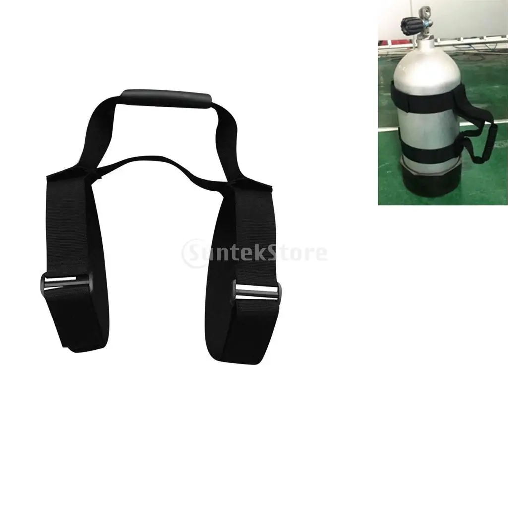 Heavy Duty Fully Adjustable Strong Webbing Scuba Diving Diver Tank Air Cylinder Bottle Carrying Strap with Comfortable Handle