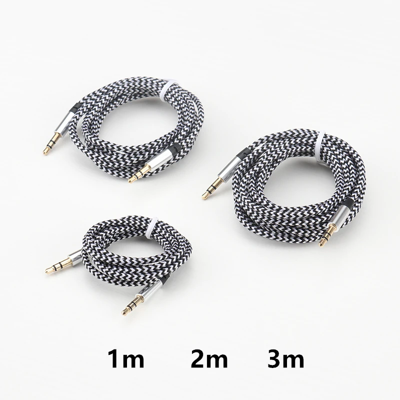 1m Nylon Jack Audio Cable 3.5 mm to 3.5mm Aux Cable 2m 3m Male to Male Kabel Gold Plug Car Aux Cord for iphone Samsung xiaomi 1m Nylon Jack Audio Cable 3.5 mm to 3.5mm Aux Cable 2m 3m Male to Male Kabel Gold Plug Car Aux Cord for iphone Samsung xiaomi