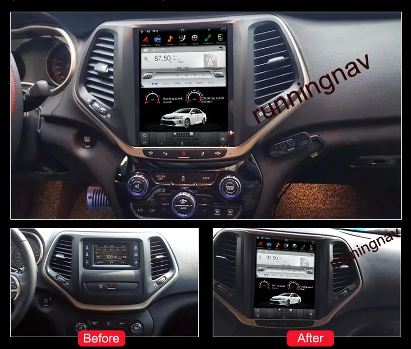 Top 10.4" Tesla Type Android Fit JEEP Cherokee 2014 2015 2016 2017 2018 Car DVD Player Navigation GPS Radio 5 Top 10.4" Tesla Type Android Fit JEEP Cherokee 2014 2015 2016 2017 2018 Car DVD Player Navigation GPS Radio 5