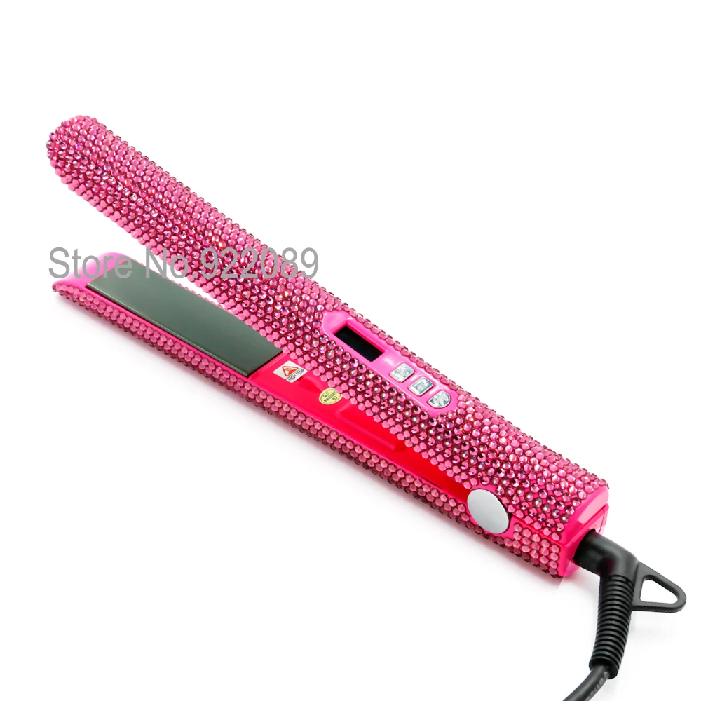Professional Crystal Hair Flat Iron Titanium Plate Diamond Hair Straightener Crystal Hair Styling Hot Tools with Bling Crystals Professional Crystal Hair Flat Iron Titanium Plate Diamond Hair Straightener Crystal Hair Styling Hot Tools with Bling Crystals