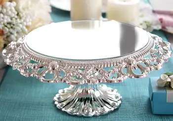 

Diameter 20cm glass mirror Hollow tray wedding serving trays decoration tray metal decorative bowls DGP049