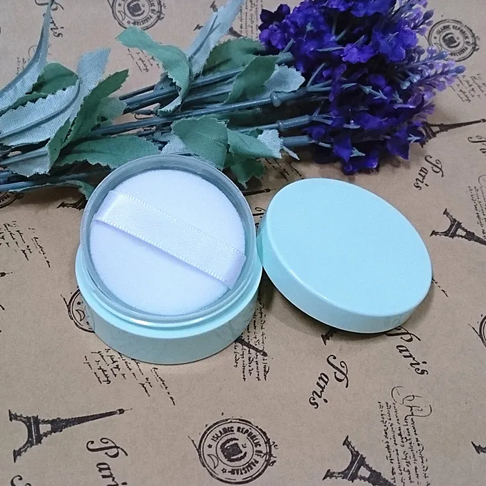 Green Powder Case 8 10g Plastic Empty Loose Powder Compact Jar with