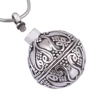 Retro Ball Cremation Ashes Necklace Jewelry Memorial Keepsake Ashes Urn Pendant 2