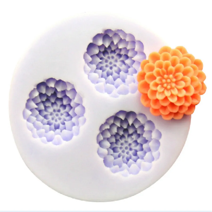 3pcs Bakeware Silicone Flower Shaped Baking Molds for Fondant Candy