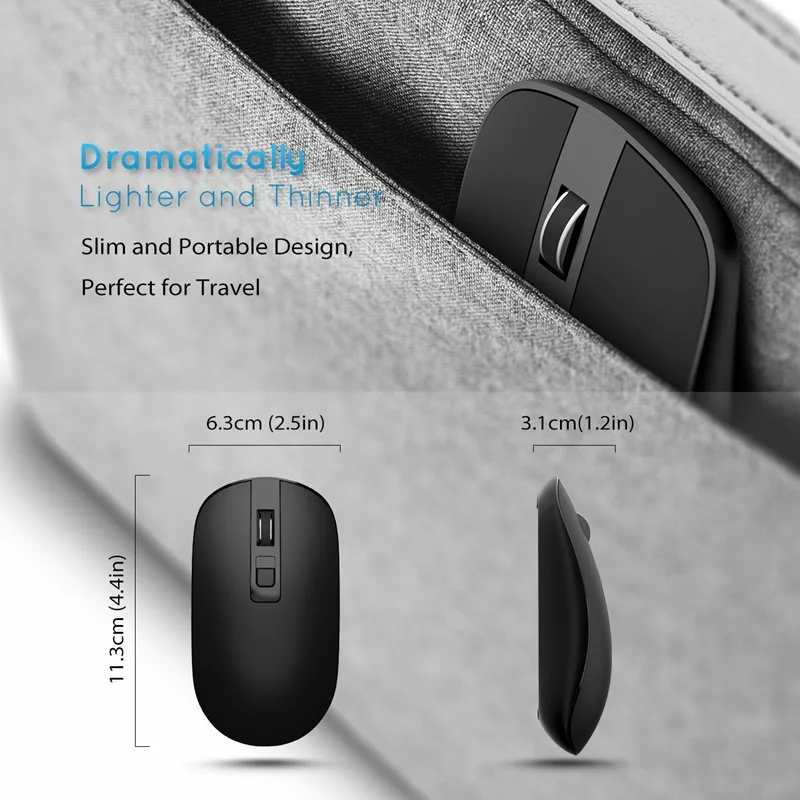 Беспроводная мышь VicTsing 1600DPI 2 4G USB оптическая компьютерная для ноутбука с нано